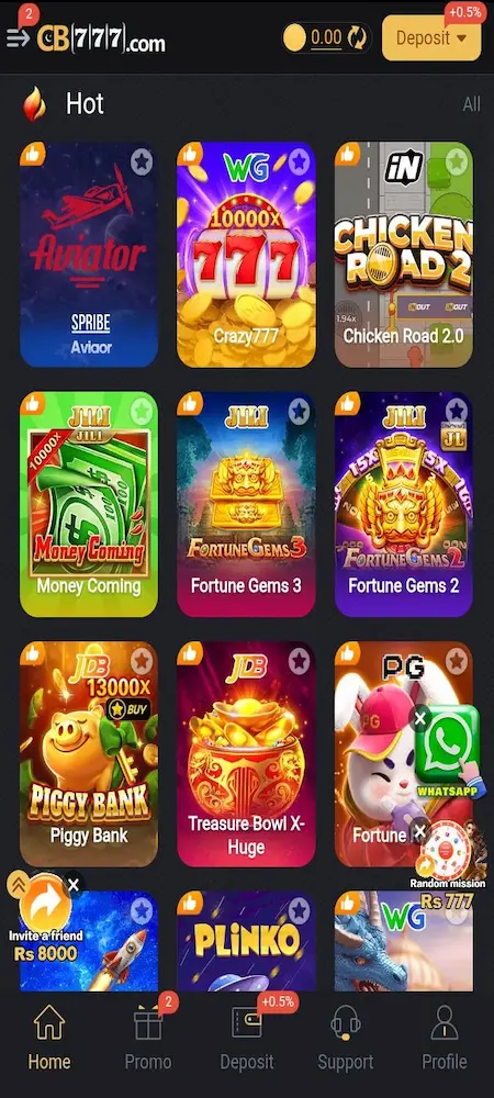 CB777 Game interface