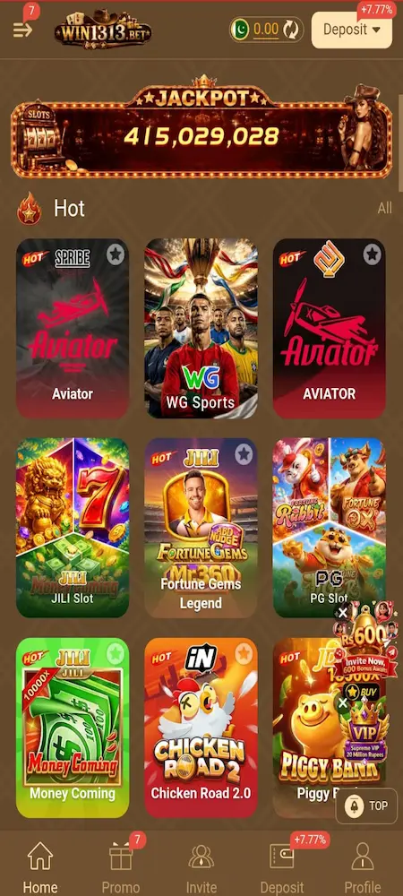 Win1313 Game interface
